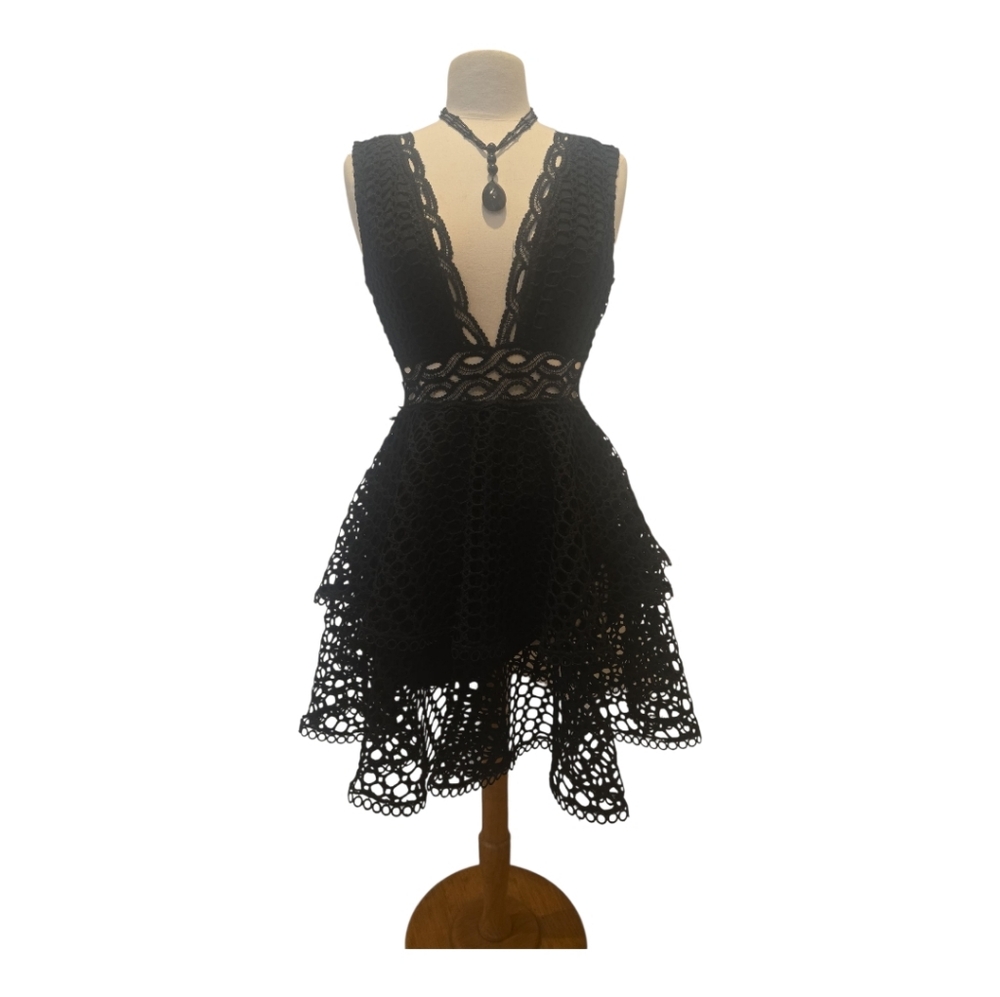Elegant Black Lace Dress By Mad For Love.
